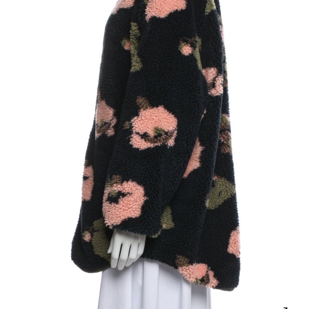 Bellerose Black Olive and Pink Floral Reversible Quilted Teddy Jacket - Picture 6 of 10